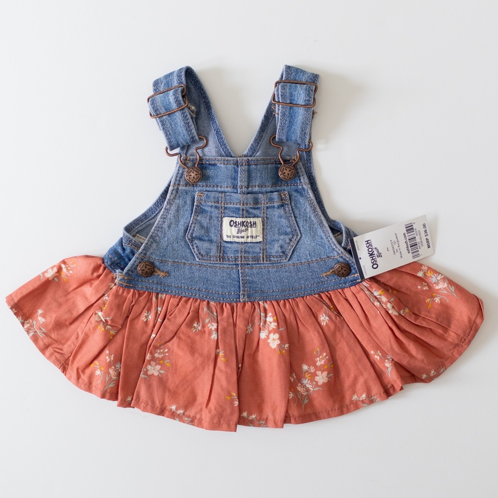 NWT OshKosh B'gosh Floral & Denim Dress Size 3 Months